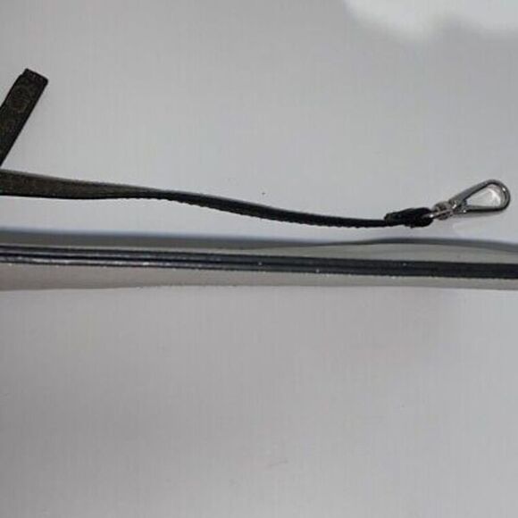 Guess Los Angeles Women's Gray Black Monogram Trim Slim Wristlet - Picture 9 of 9